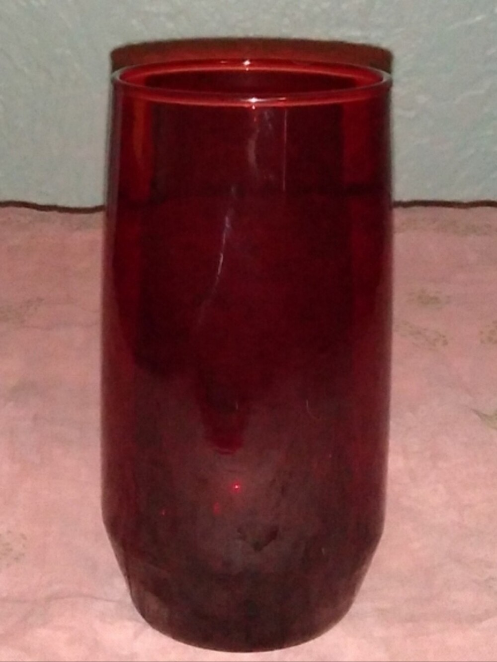 Vintage Cafecore Royal Ruby Red Iced Tea Juice Glass Anchor Cafe Bar Glasses
